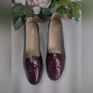 SAS Shiny Burgundy Flats
